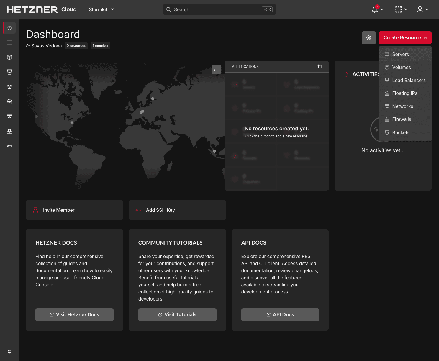 Hetzner Cloud Dashboard